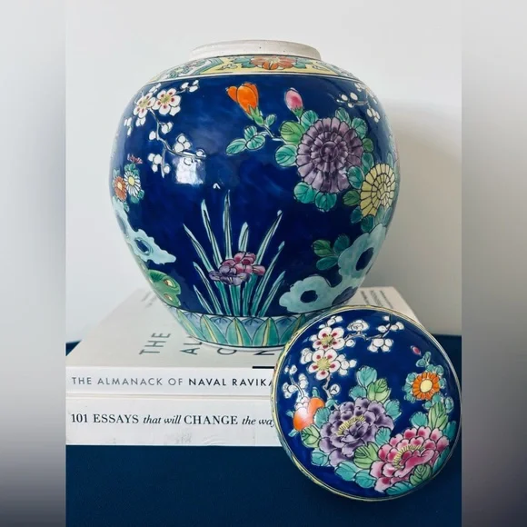 Vintage Peacock Chinoiserie Ginger Jar - Picture 6 of 7